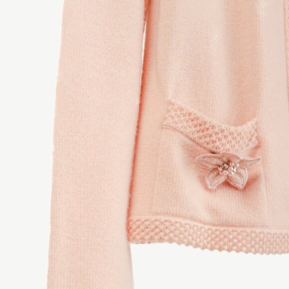 Chanel SS/05 Light Pink Cashmere Rosette Sweater Twinset - Picture 6 of 13